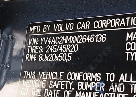 2022 Volvo Xc40 T4 R-Design from USA, damaged, VIN YV4AC2HMXN2646136